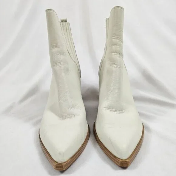 Marc Fisher Matter Boots In White Leather - Size 11 - Picture 3 of 9